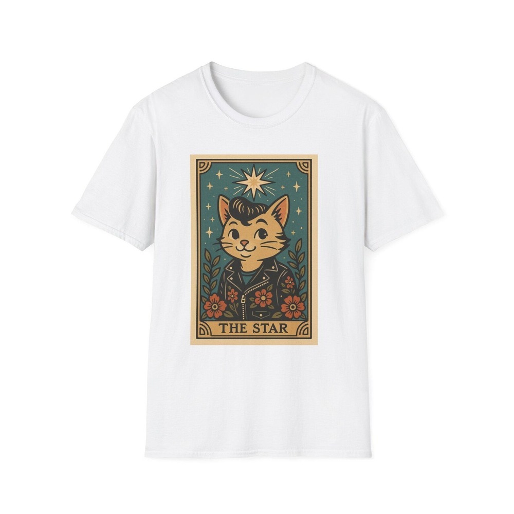Cat Graphic T-Shirt White The Star Unisex Tee